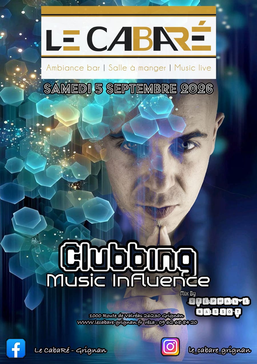 Clubbing Music Influence — samedi 5 septembre 2026 au CabaRé, mix by Stéphane Bassot