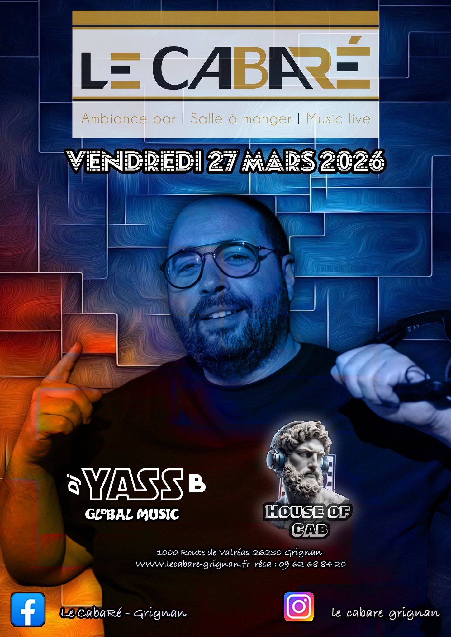 DJ Yass B — House of Cab — Vendredi 27 mars 2026
